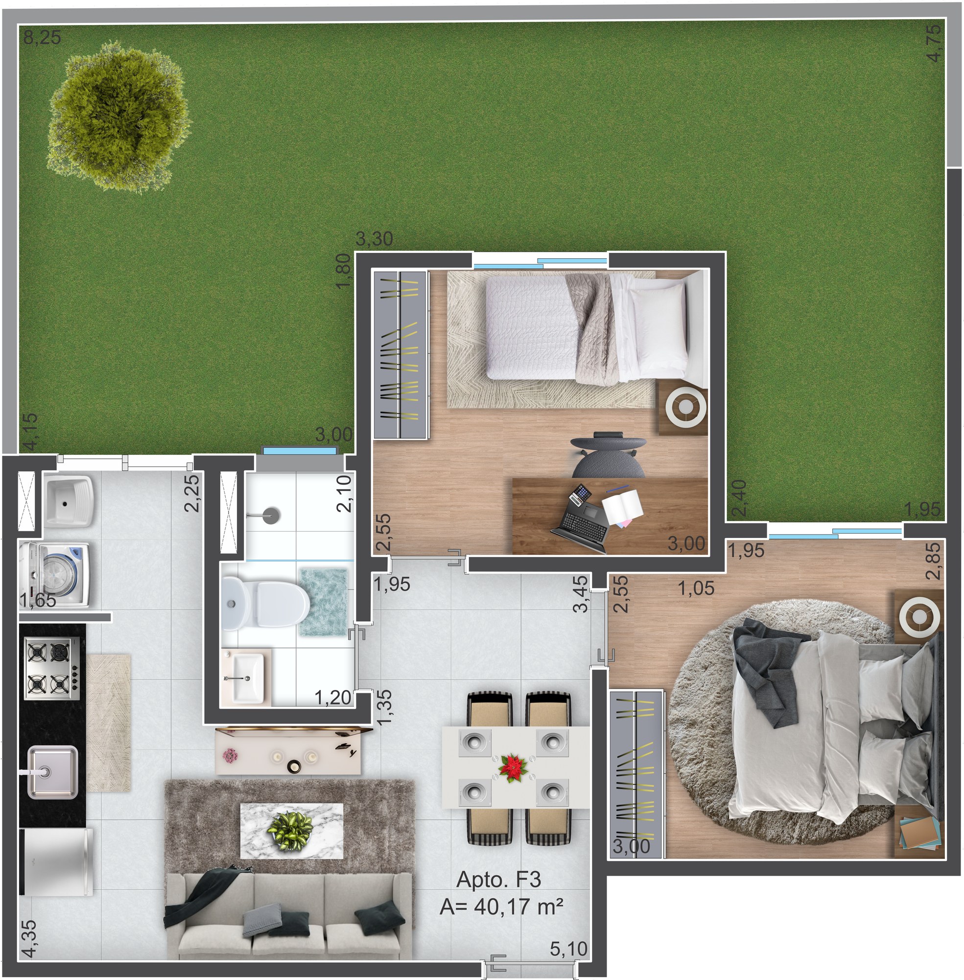 Planta Recanto Ipanema — Apartamento Final 3